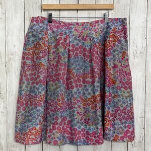 Pendleton Floral Lined Pleated Flowy Girly Sheer Side Zip Summer Skirt Plus 18
